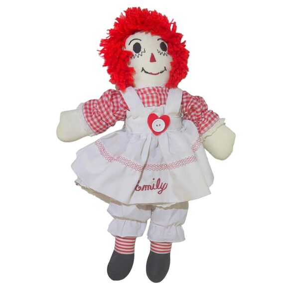 VTG 1991 Custom Made 16” Raggedy Ann &‎ Andy Dolls Embroidered Face Red Yarn - Picture 7 of 12